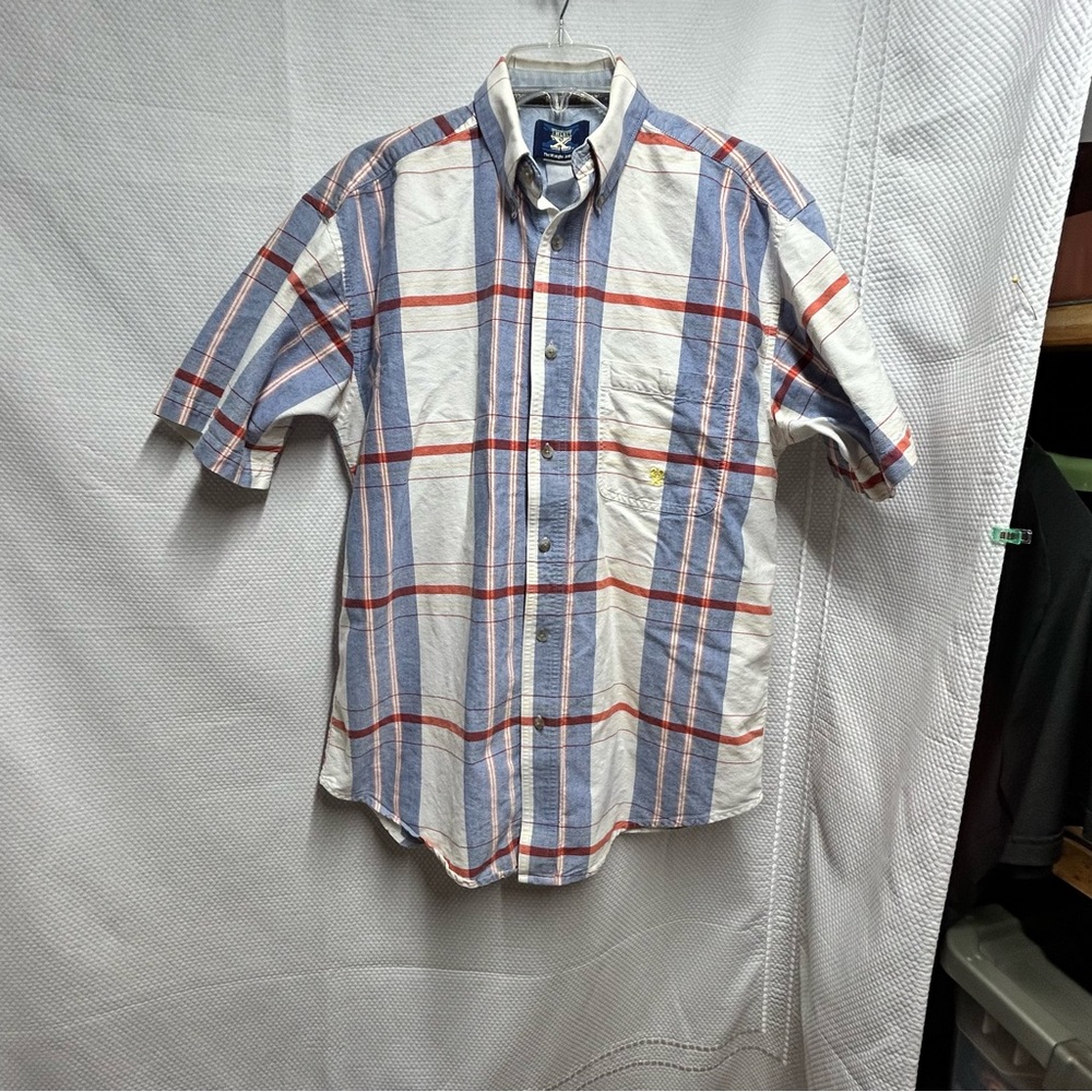 Twenty X by Wrangler Casual Blue and Red Plaid Button Down Shirt Medium